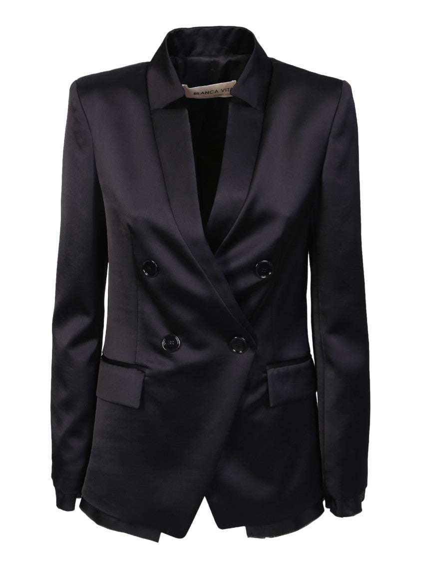 Blanca Vita Black Double-Breasted Blazer