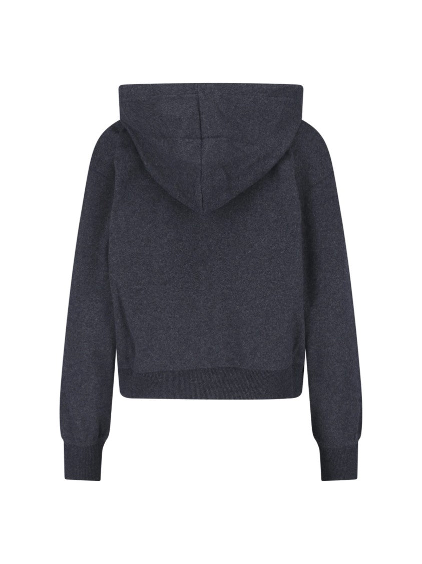 Our Legacy Dark Heathered Zip-Up Cropped Hoodie