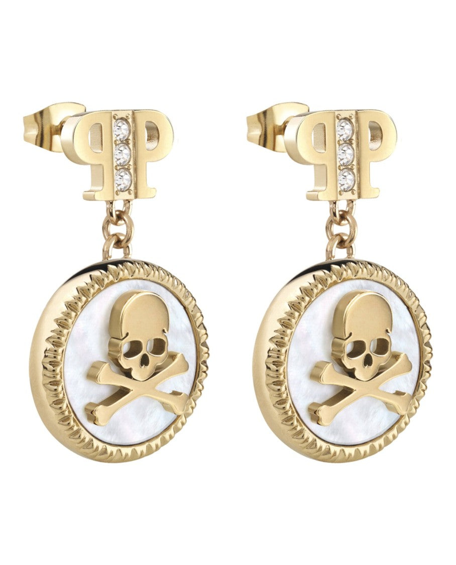 Philipp Plein Plein Mini Logo Crystal Dangle Earrings