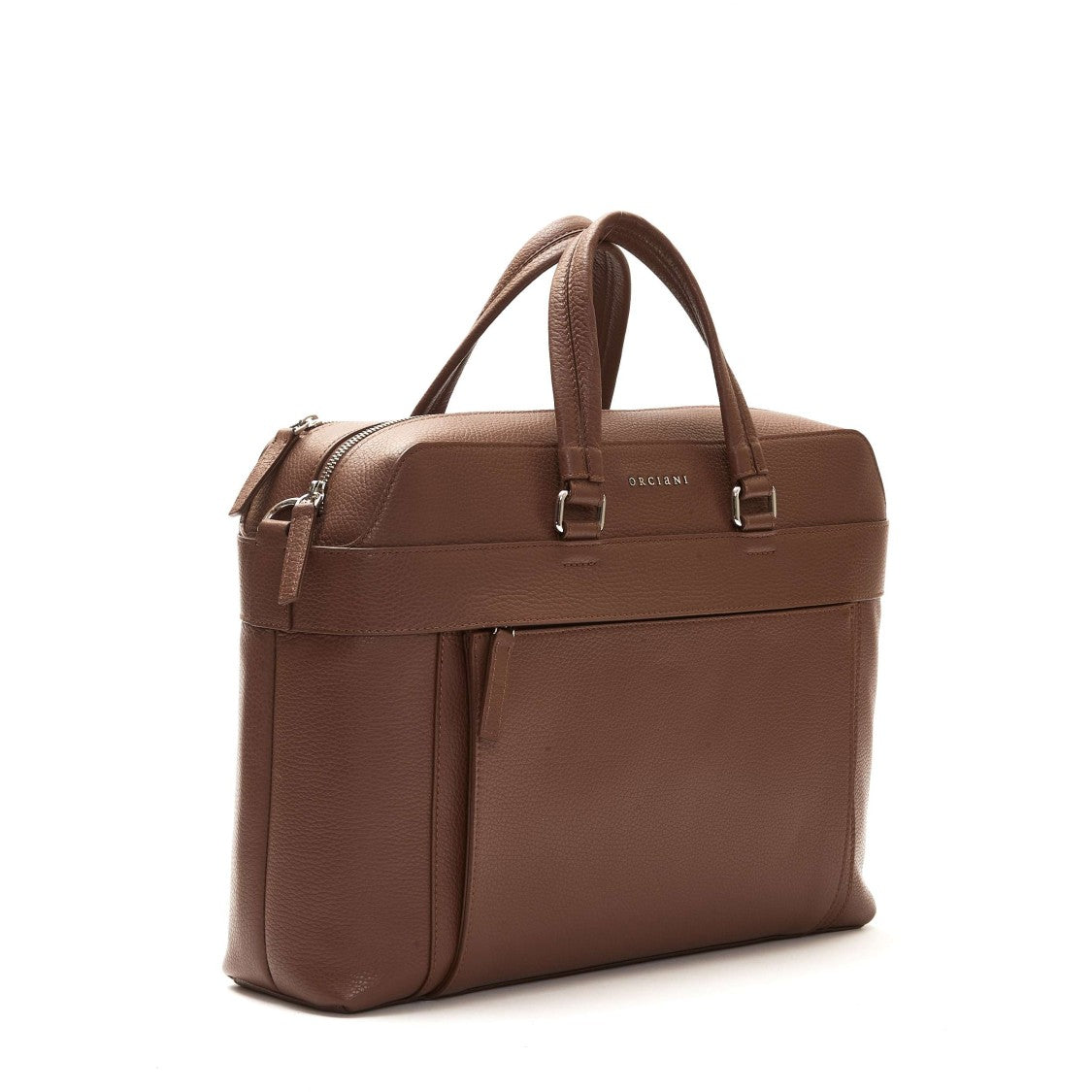 Orciani Brown Leather Work Bag