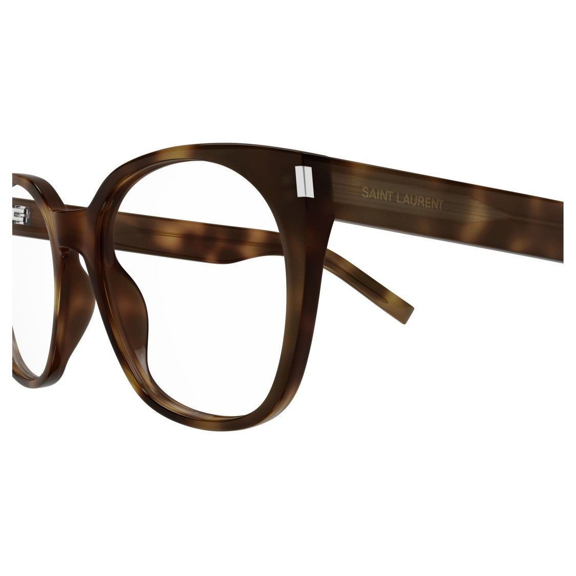 Saint Laurent Recycled Acetate Tortoiseshell Sunglasses With Silver Accents