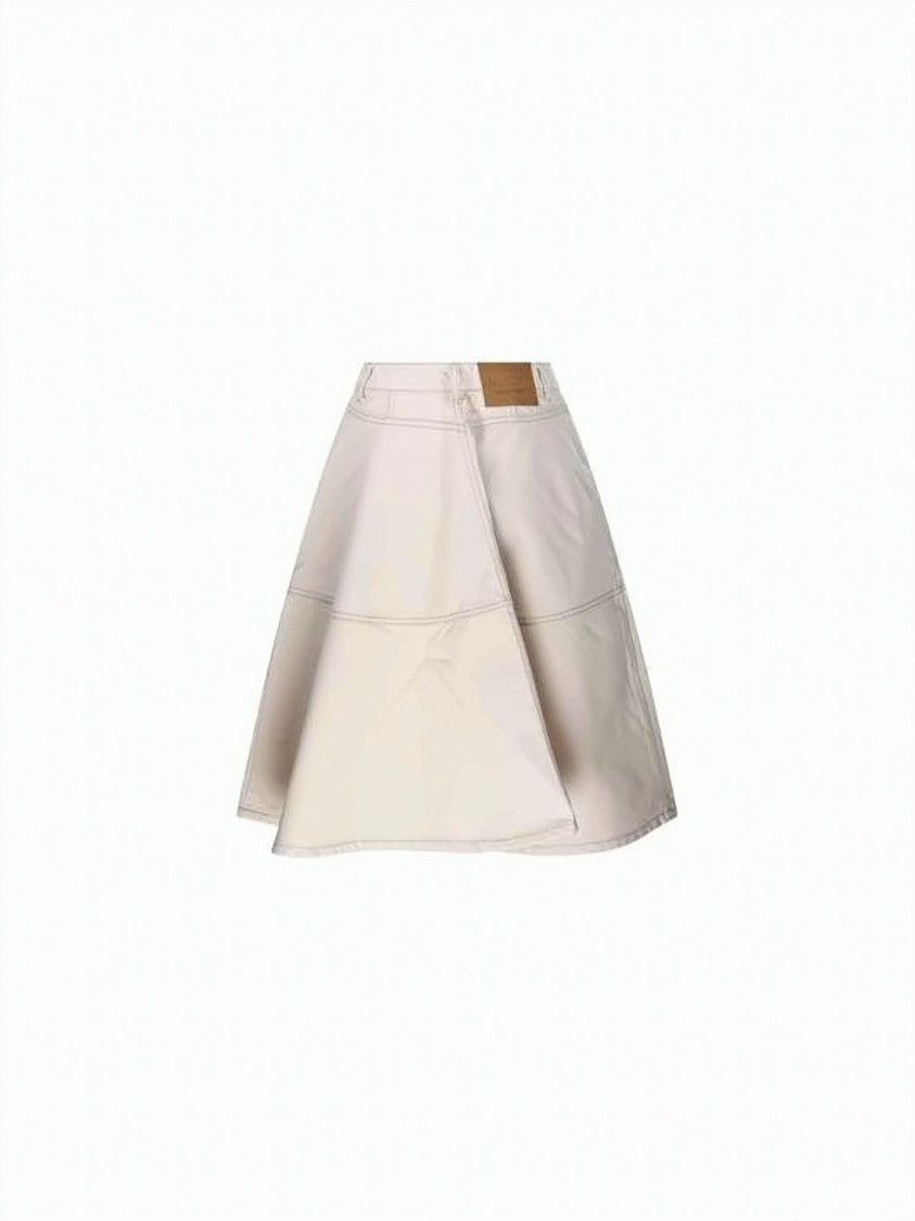 Ami Paris Flared Midi Skirt With Seam Detailing