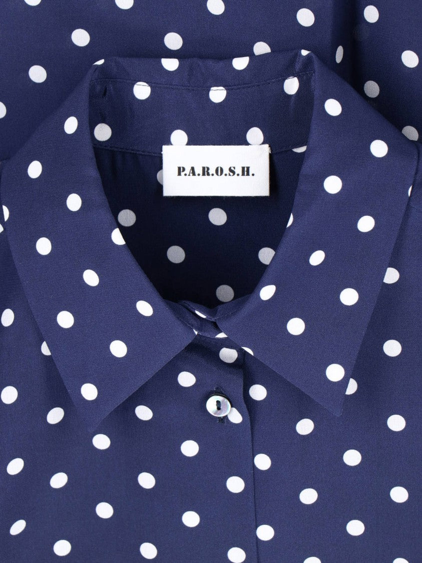 Parosh Polka Dot Shirt – Blue