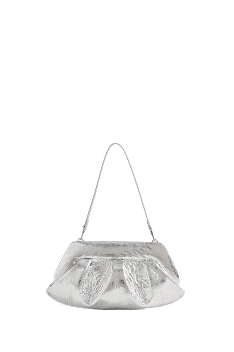 Themoirè Textured Pineapple Leaf Handbag With Leaf-Like Embellishments