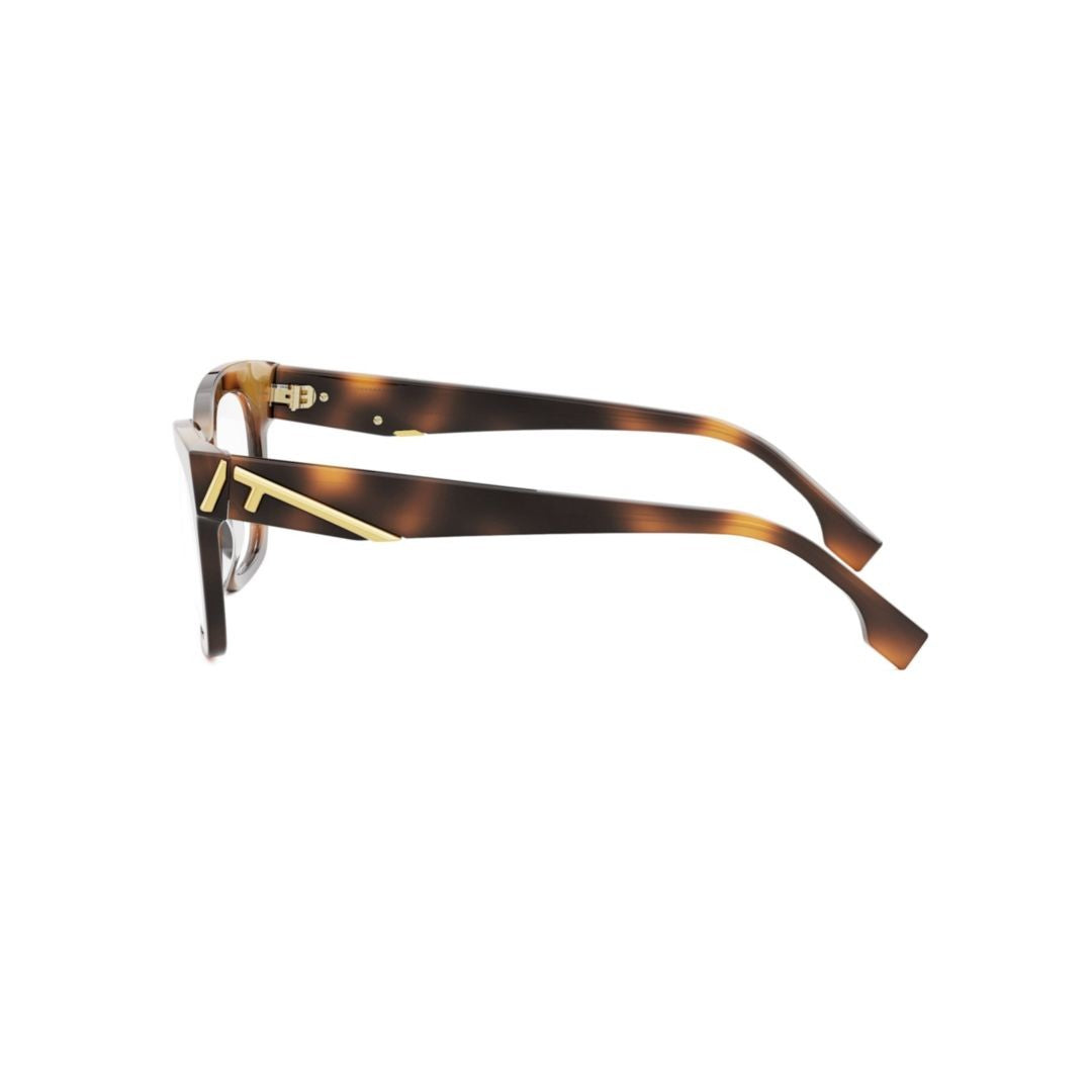 Fendi Fe50073i Oversized Square Frame Tortoiseshell Eyeglasses