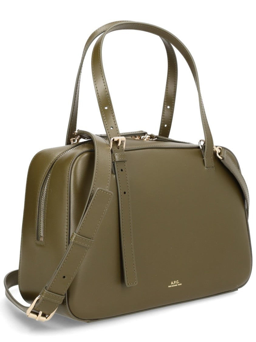 A.P.C. Virginie Smooth Leather Structured Shoulder Bag