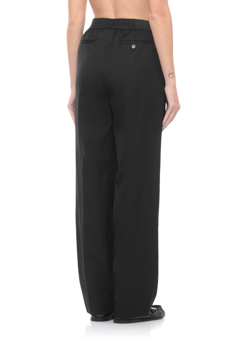 Loulou De Saison Black Takaroa Lds Viscose Straight-Leg Pants