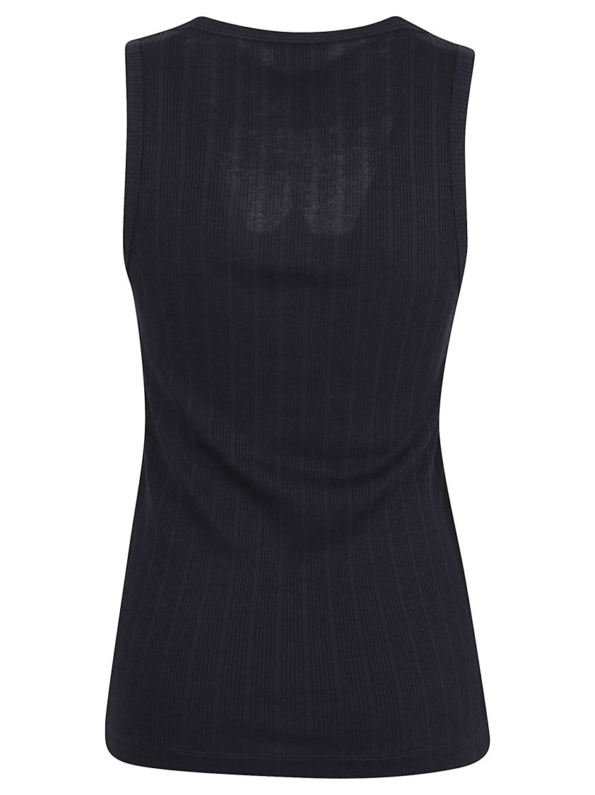 Patou Fitted Ribbed Top With Scoop Neckline