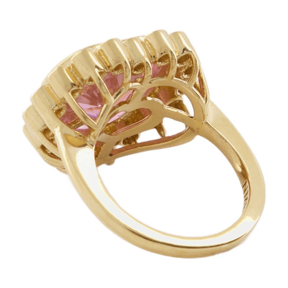 Numbering Pink/Gold Plated N-Dia Heart Ring 3