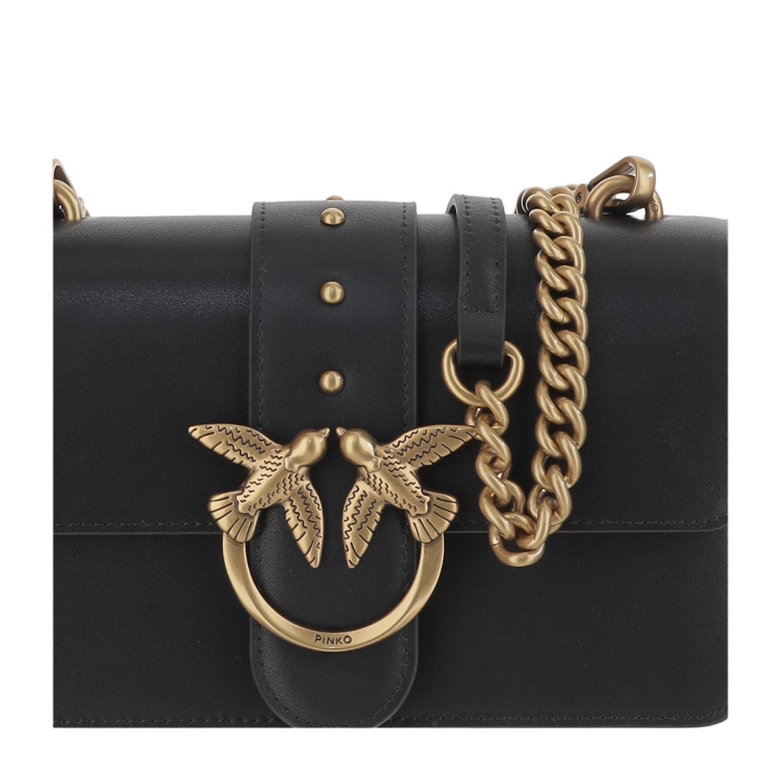 Pinko Mini Shoulder Bag With Love Birds Diamond Cut Buckle