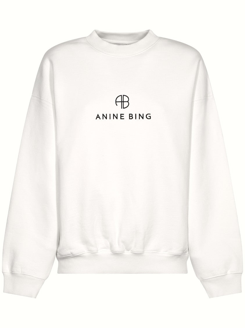 Anine Bing Relaxed-Fit Monogram Sweatshirt With Crew Neckline
