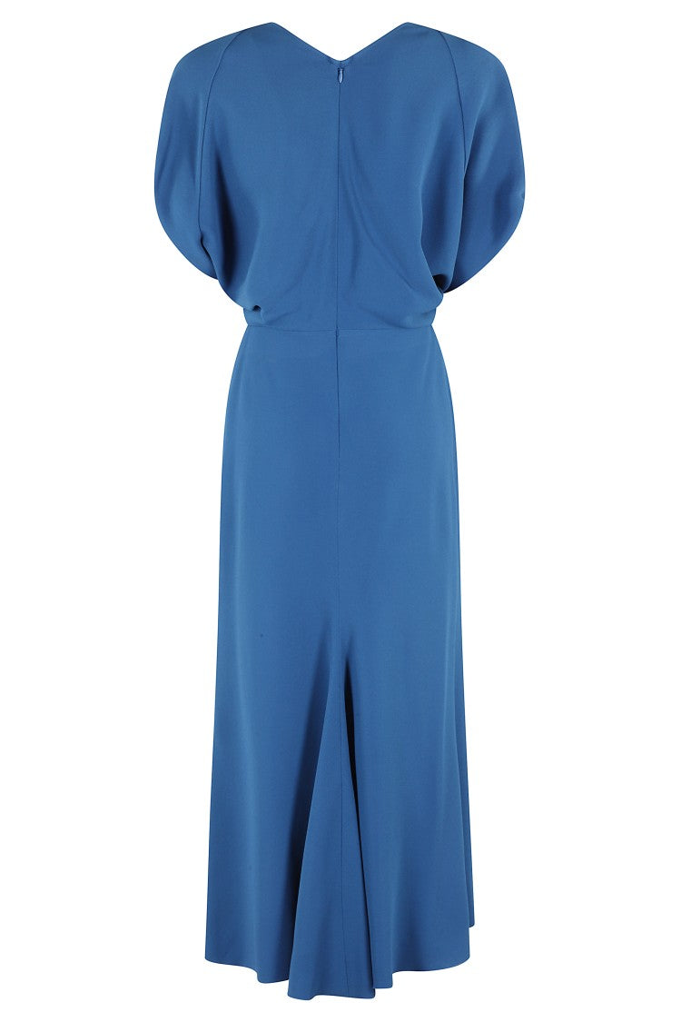 Victoria Beckham Blouson Detail Midi Dress