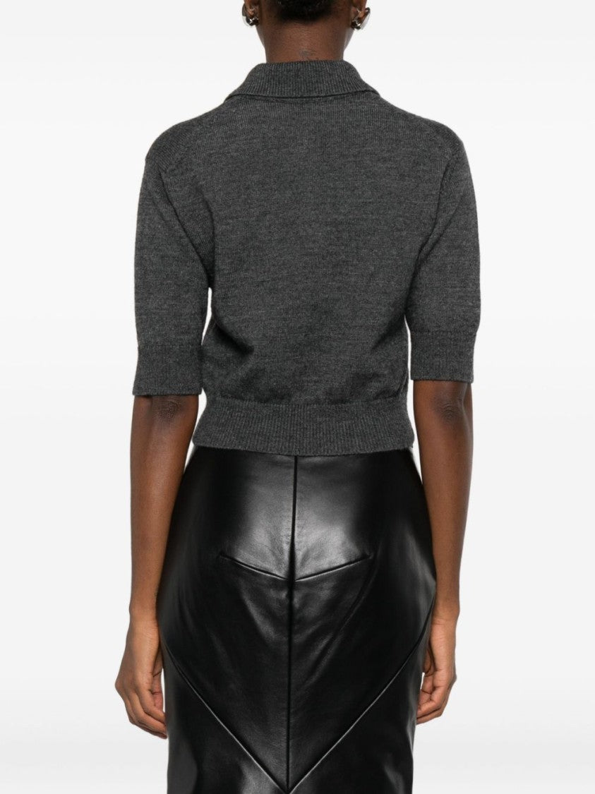 Givenchy Grey Silk And Nylon Lightweight Top