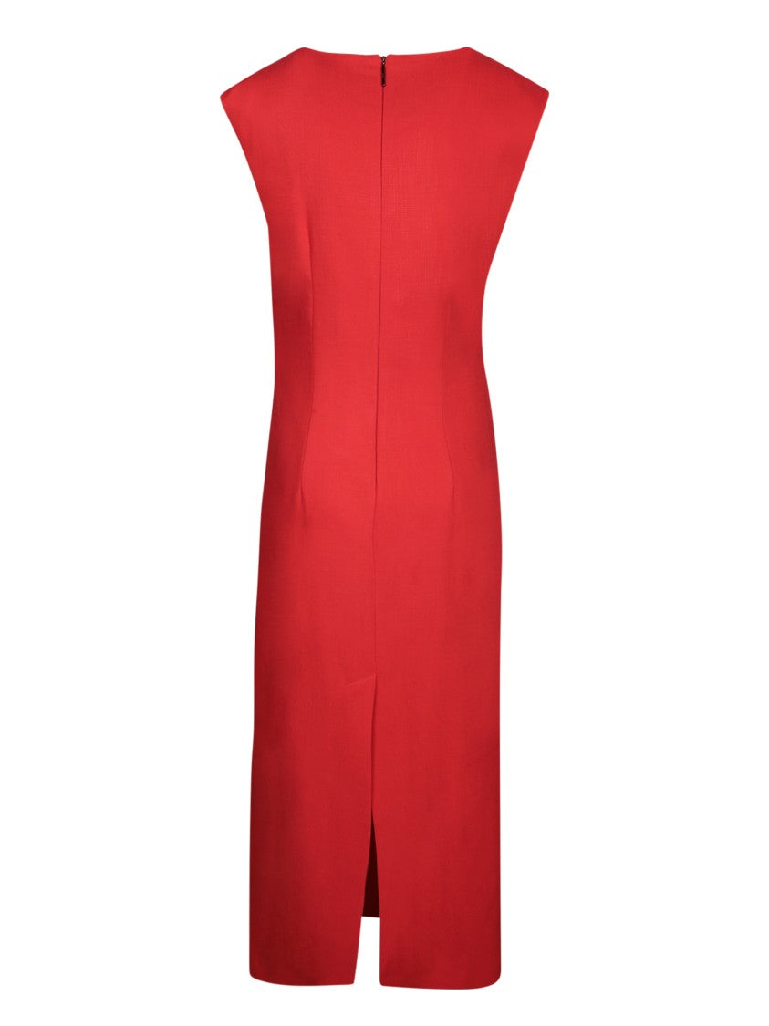 Msgm Red Dress With Fitted Silhouette