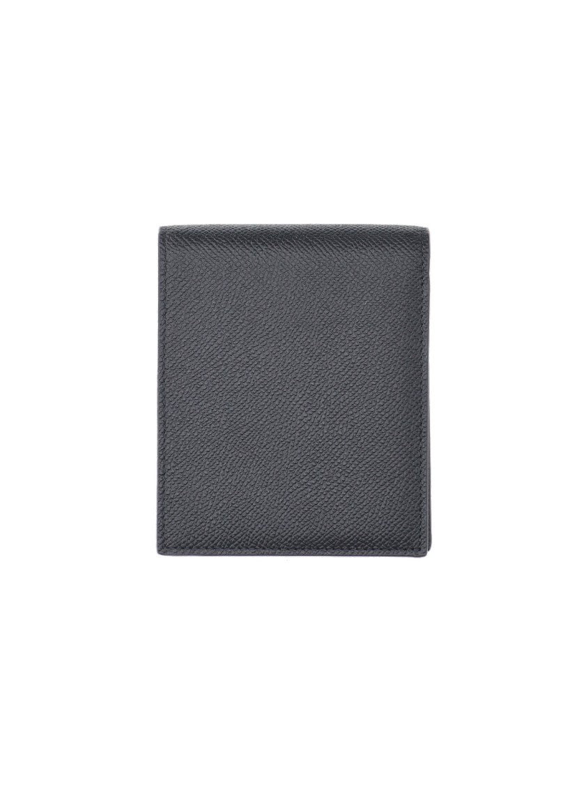 Ferragamo Gancini Detail Black Calf Leather Bifold Wallet