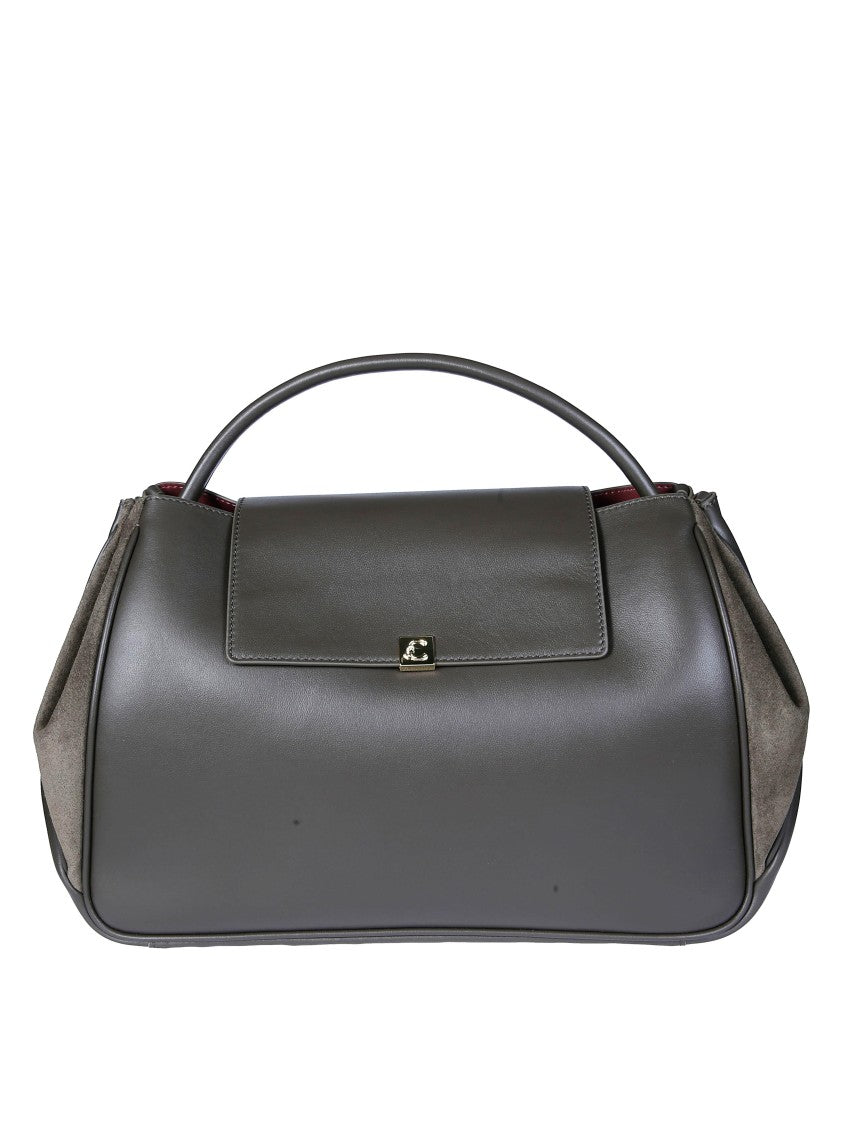 Coccinelle Grey Suede Panel Shoulder Bag