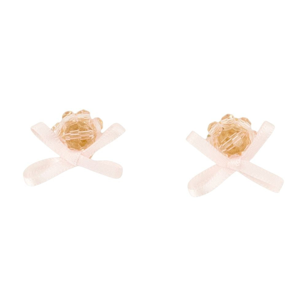 Simone Rocha Petite Bow Daisy Earrings - Crystal - Pink
