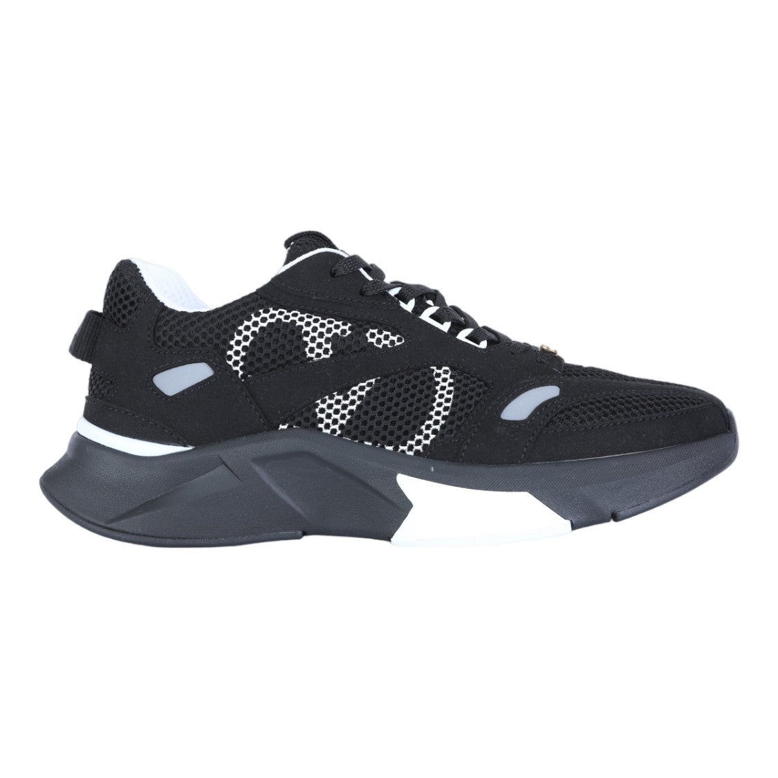 Valentino Garavani Sporty Black Mesh Sneakers With Bold Sole