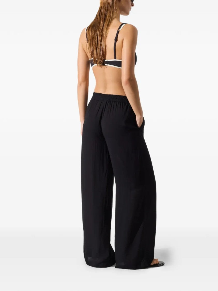 Karl Lagerfeld Wide-Leg Pants With Subtle Signature Detail