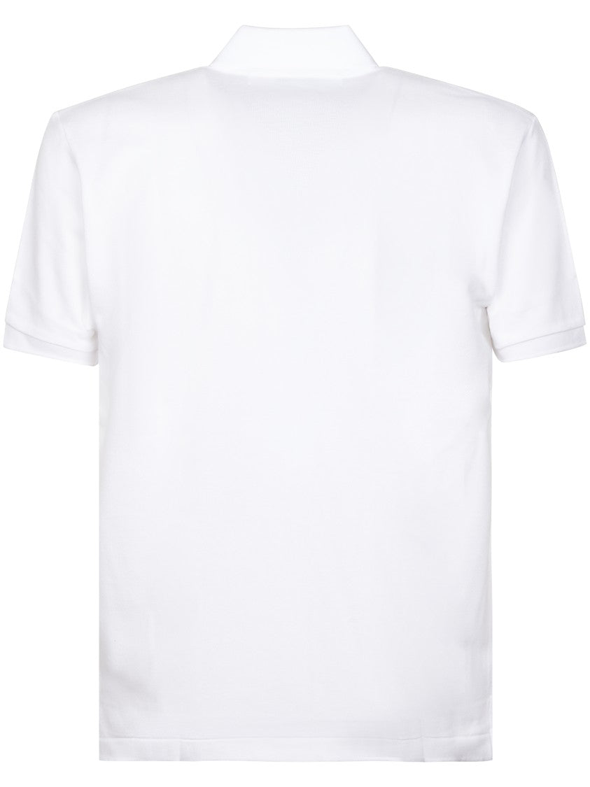 Comme Des Garçons Classic White Polo With Black Heart Emblem