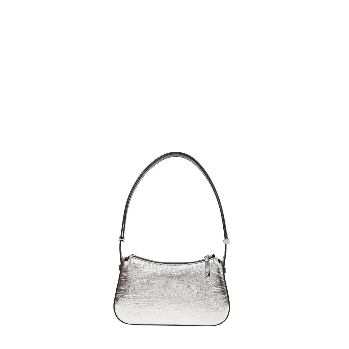Lanvin Metallic Crinkled Silver Shoulder Bag