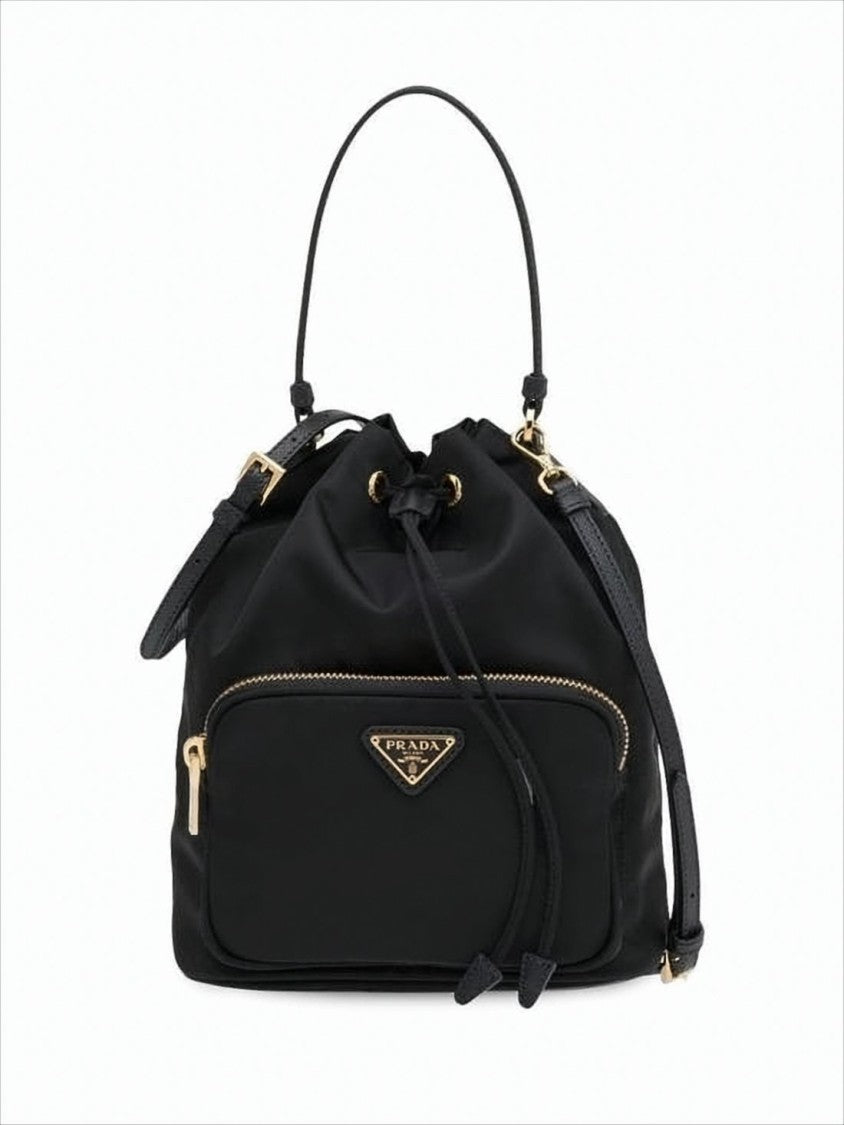 Prada Nylon Tote With Calf Leather Accents
