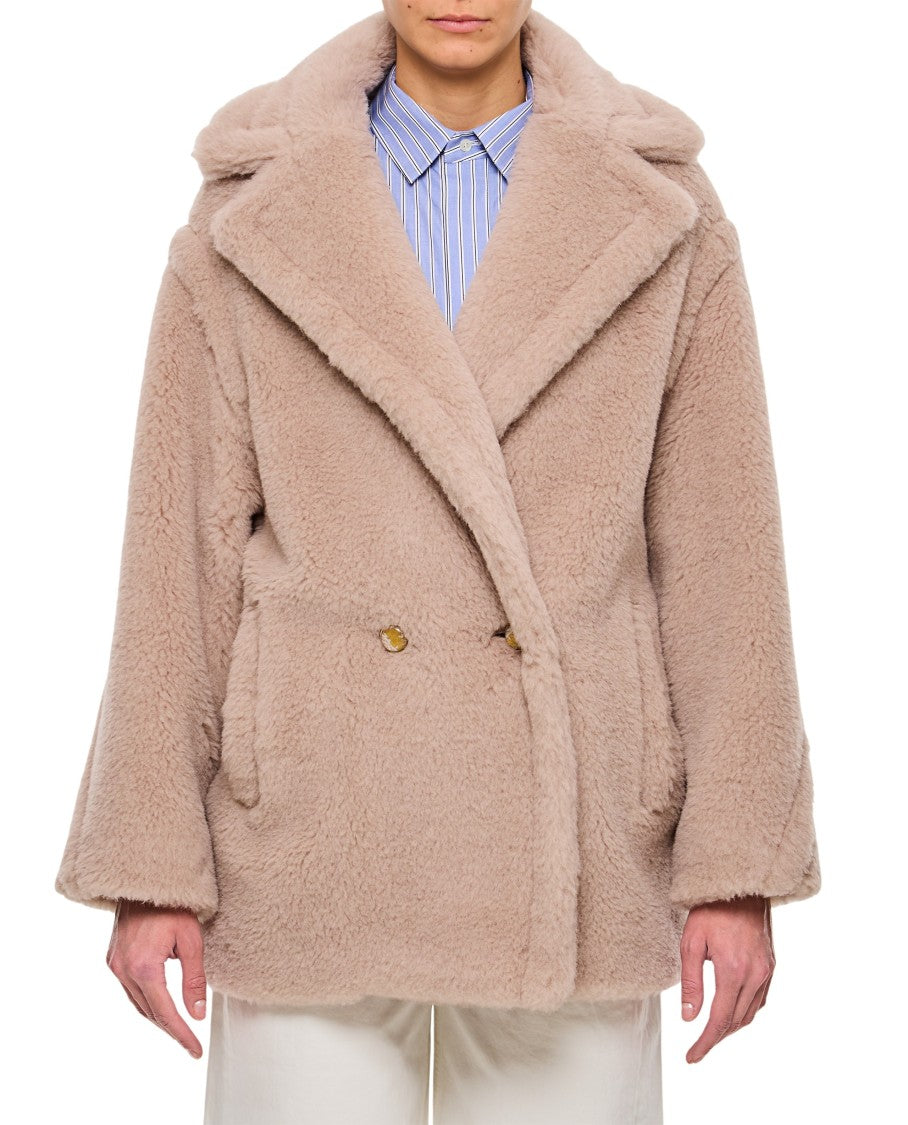 Max Mara Beige Cuba Midi Teddy Coat