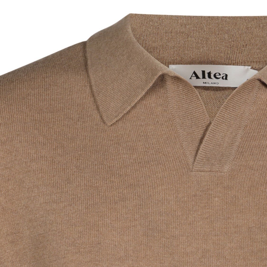 Altea Polo Collar Sweater With V-Neck Opening And Ribbed Details