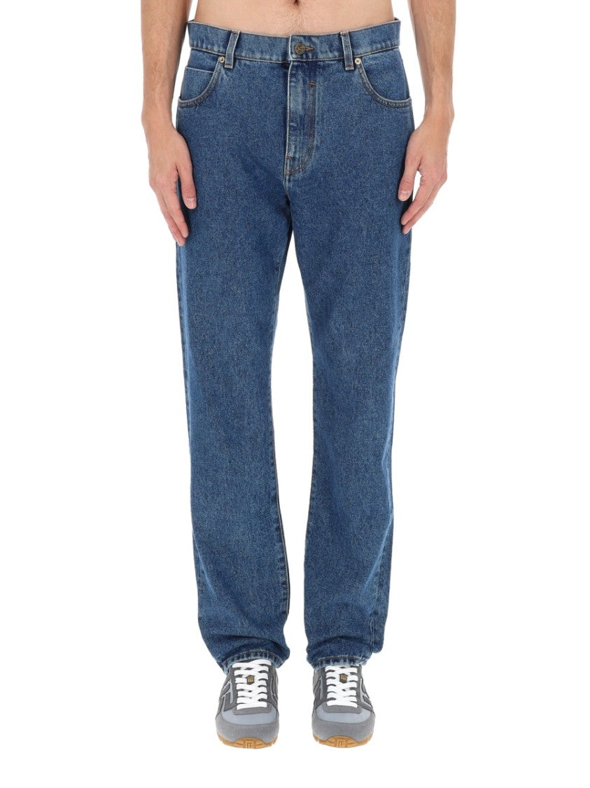 Balmain Medium Blue Straight Denim Jeans