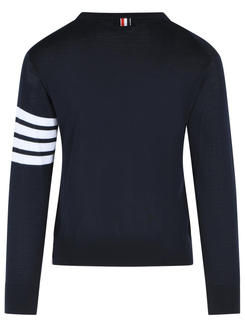 Thom Browne 'Classic 4 Bar' Sweater In Navy Merino Wool