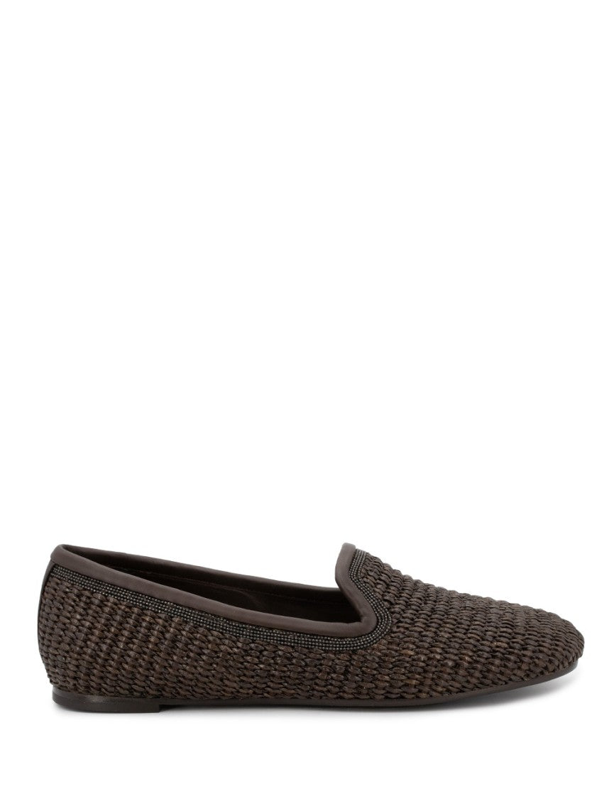 Brunello Cucinelli Woven Texture Loafers With Refined Suede Lining