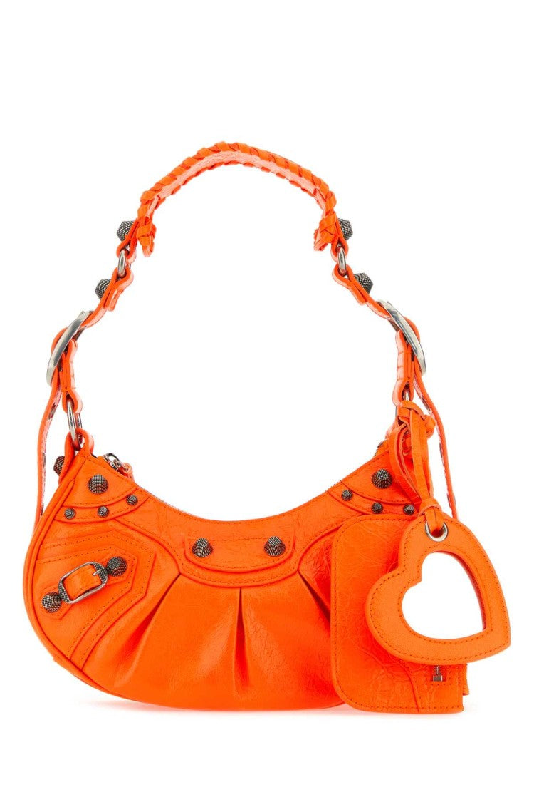 Balenciaga Fluo Orange Nappa Leather Le Cagole Xs Shoulder Bag
