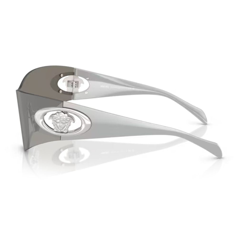 Versace 0Ve2280 Eclipse Futuristic Mask-Style Silver Mirrored Sunglasses