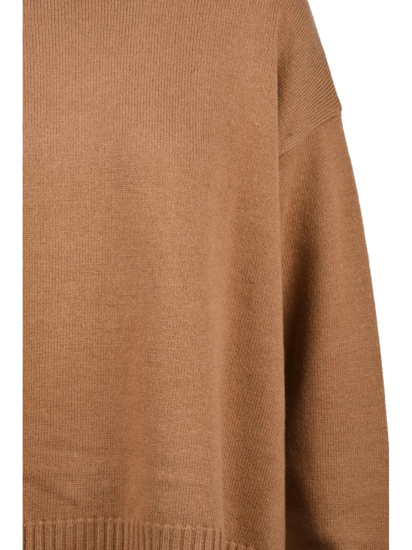 Icona Oversized Crew Neck Knit In Luxurious Angora Blend