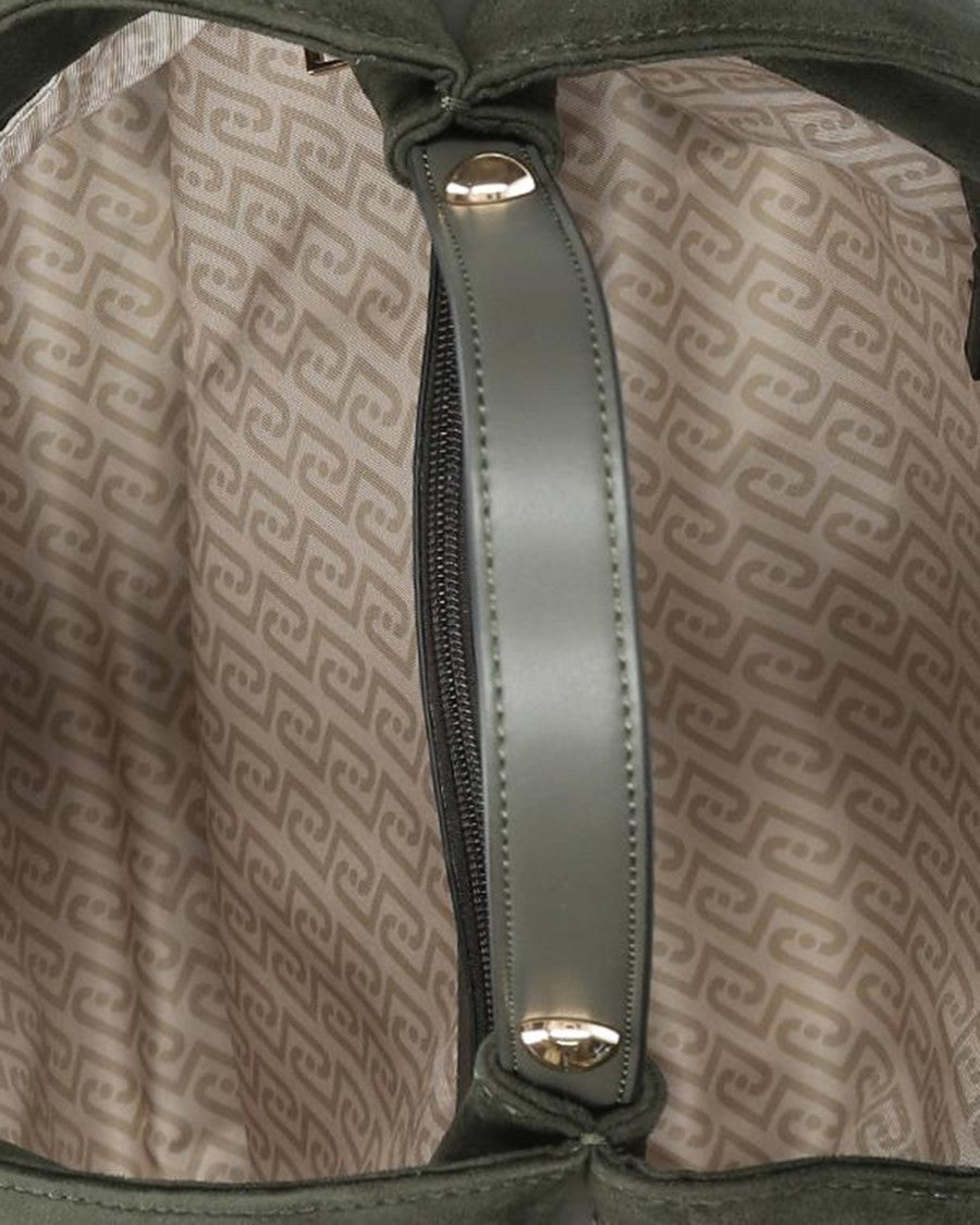 Liu Jo Forest Green Studded Microfiber Hobo Bag