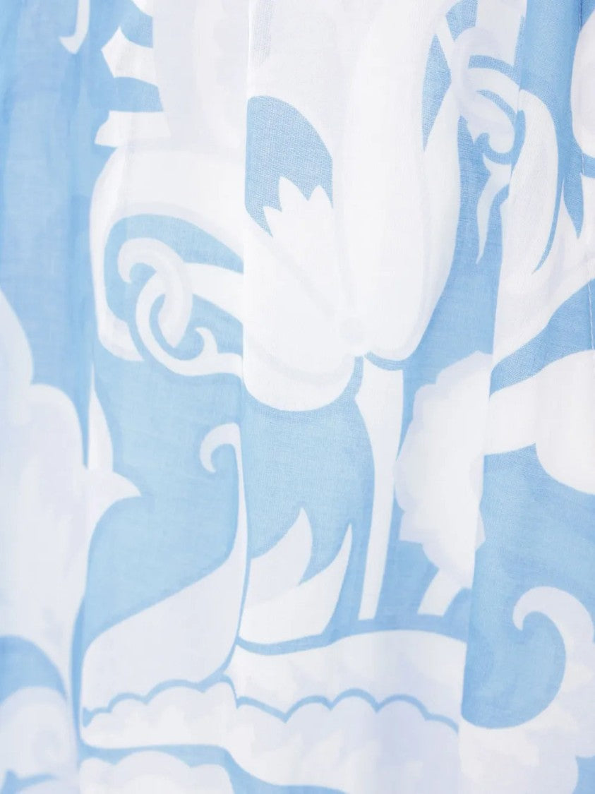 Etro Maxi Skirt With Gathered Hem And Floral Design