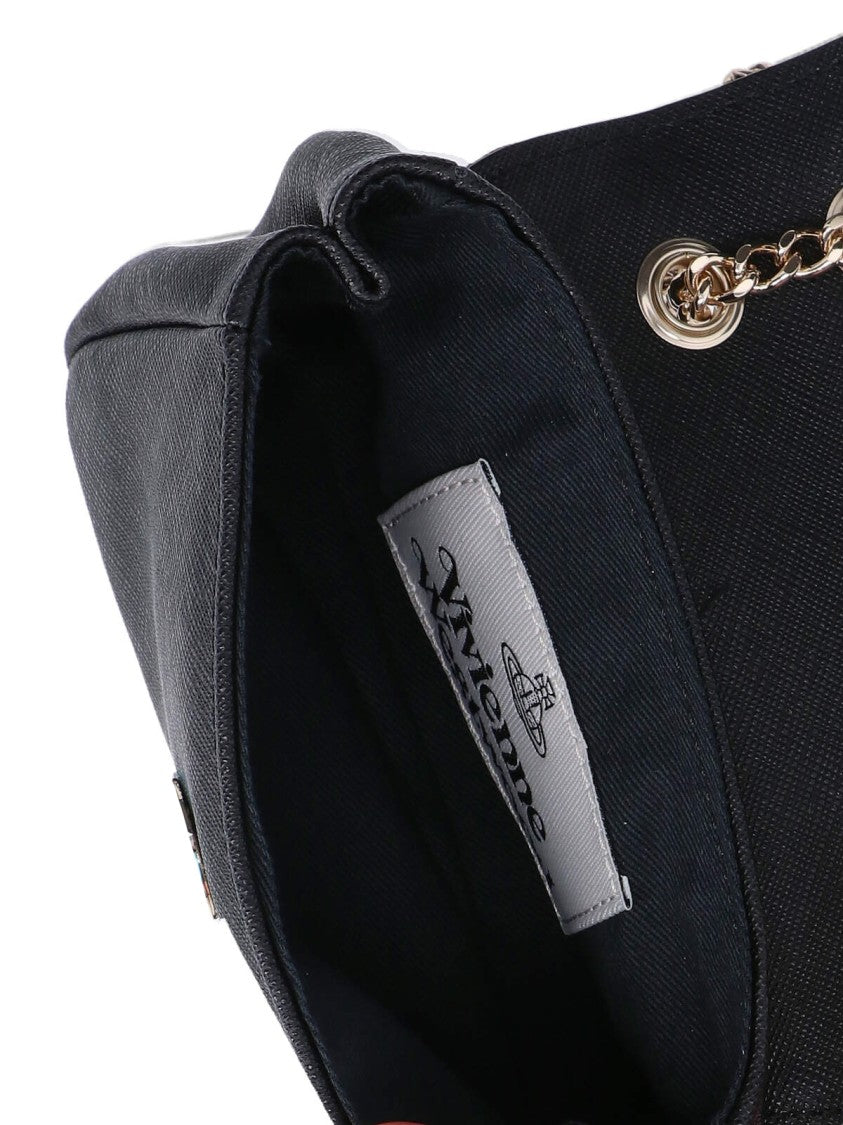 Vivienne Westwood "Orbit" Chain Shoulder Bag – Black