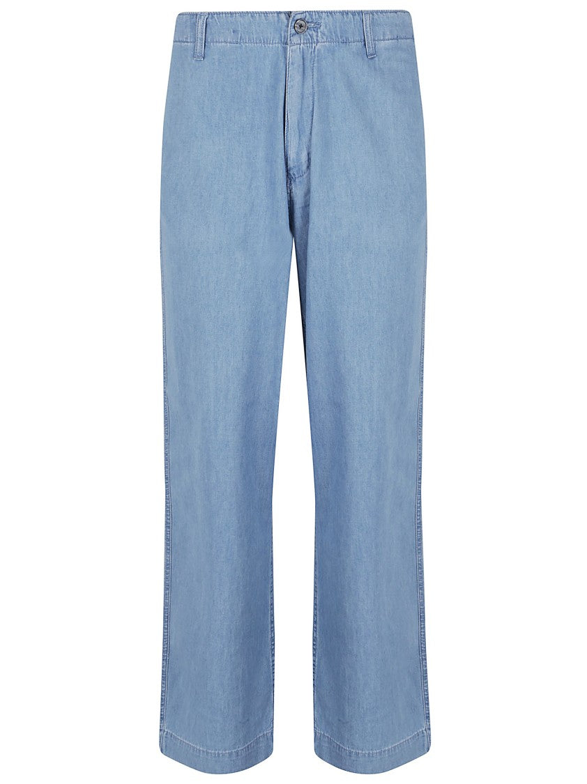 Emporio Armani Relaxed Fit Light Blue Trousers