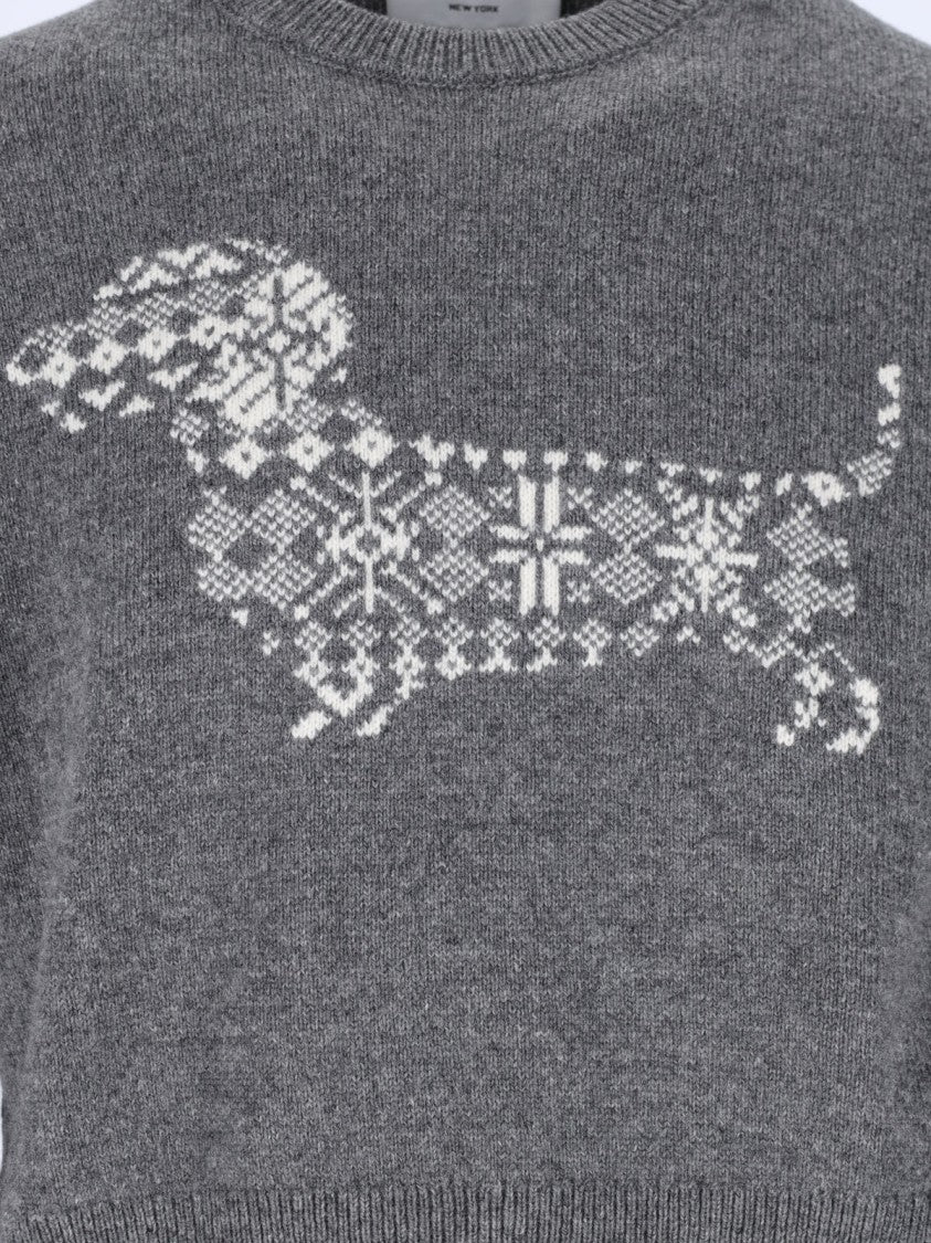 Thom Browne Hector Grey Wool Sweater