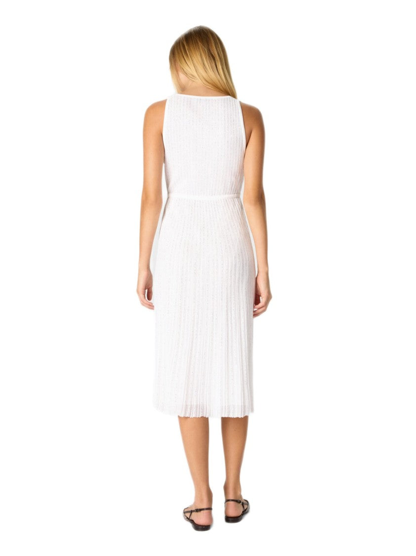 Missoni White Ribbed Sequin Midi Dress