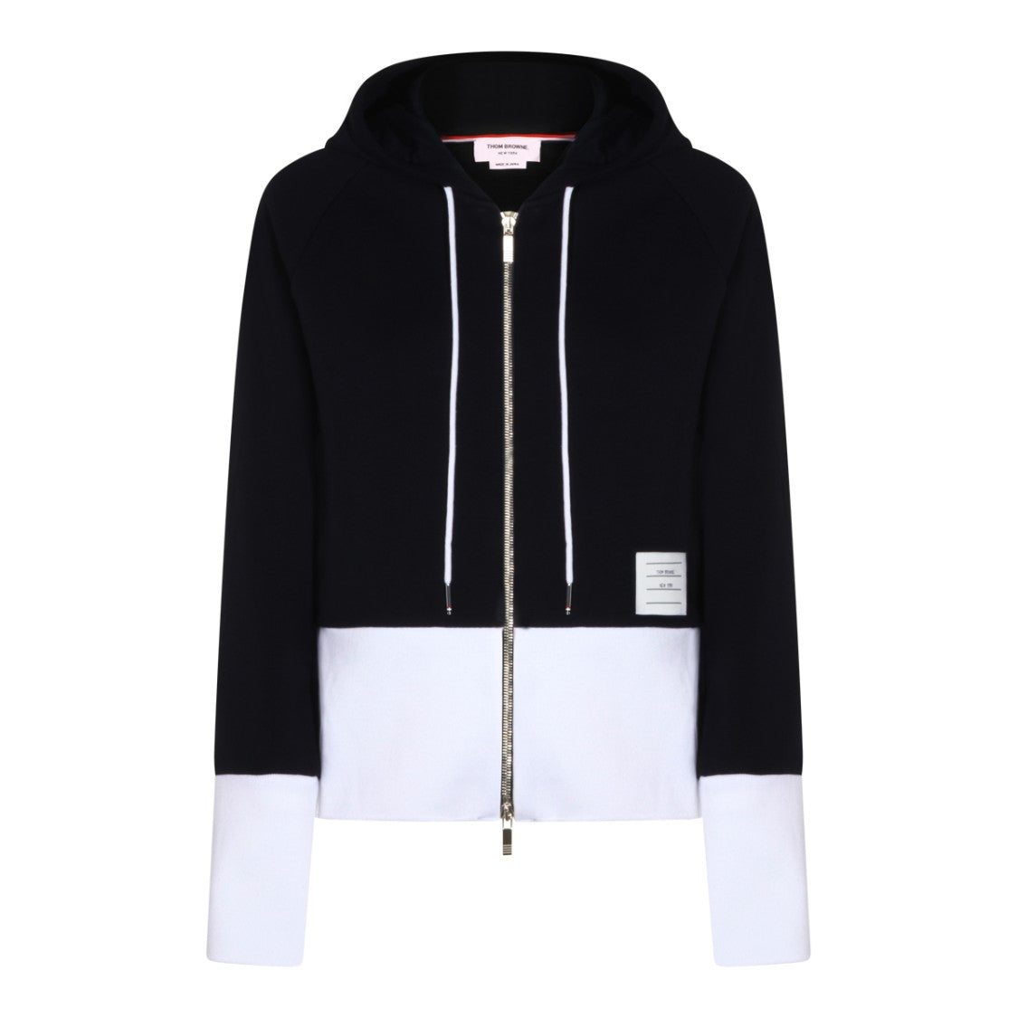 Thom Browne Navy Cotton Zip Hoodie