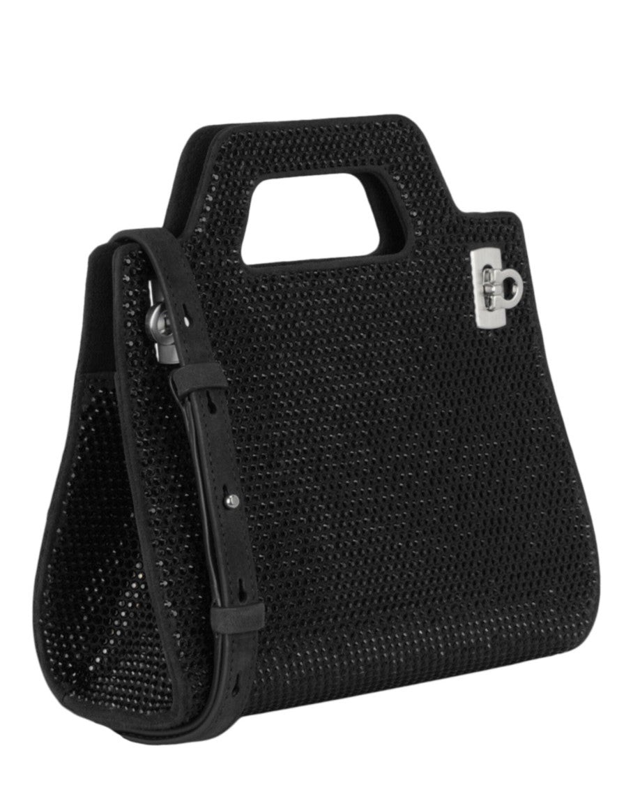 Ferragamo Wanda Mini Stain And Strass Top-Handle Bag