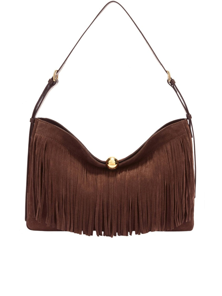 Furla Medium Chocolate Brown Suede Handbag