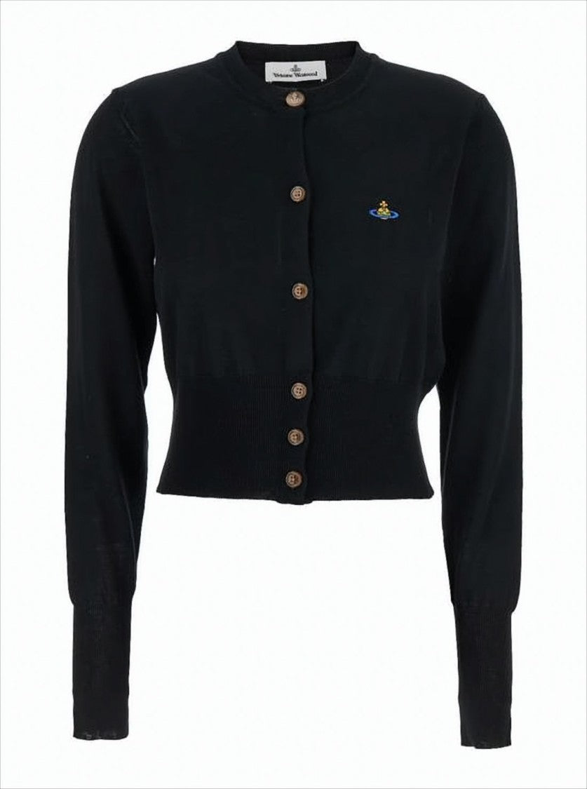 Vivienne Westwood Cropped Fitted Cardigan With Round Neckline