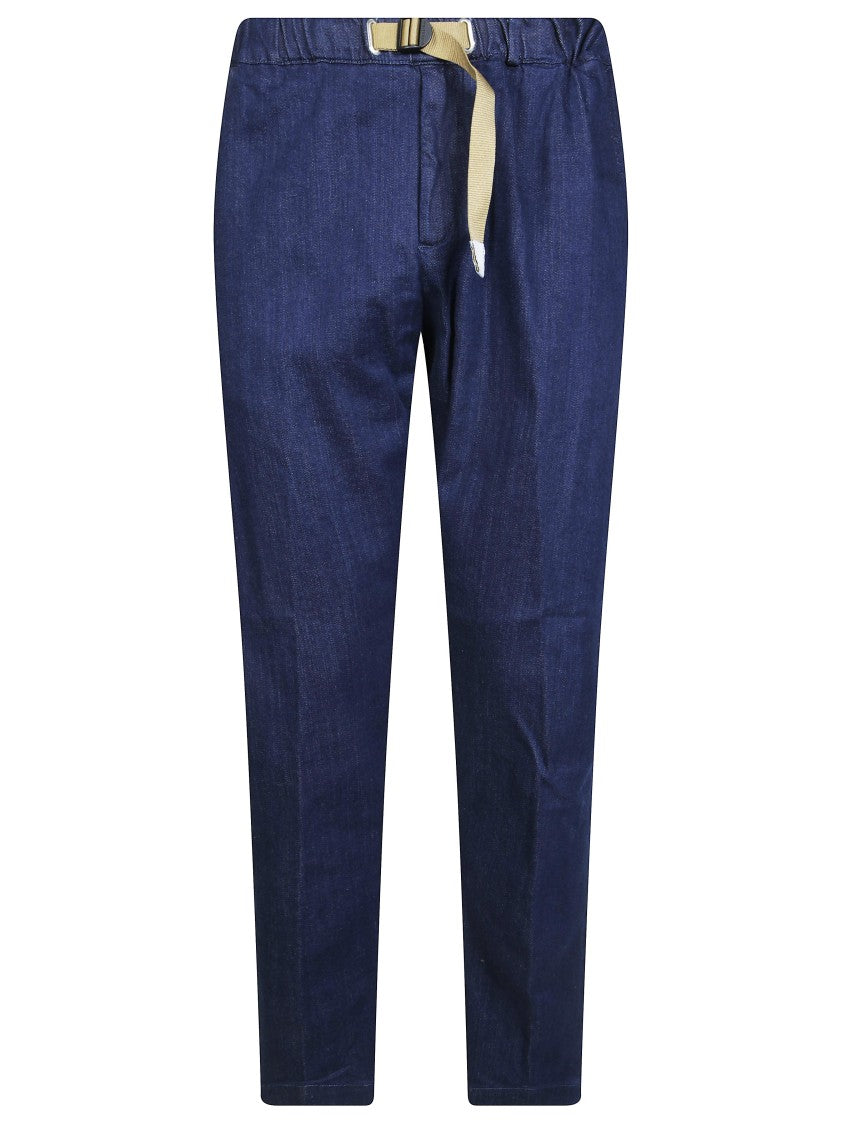 White Sand Deep Indigo Denim Tapered Jeans