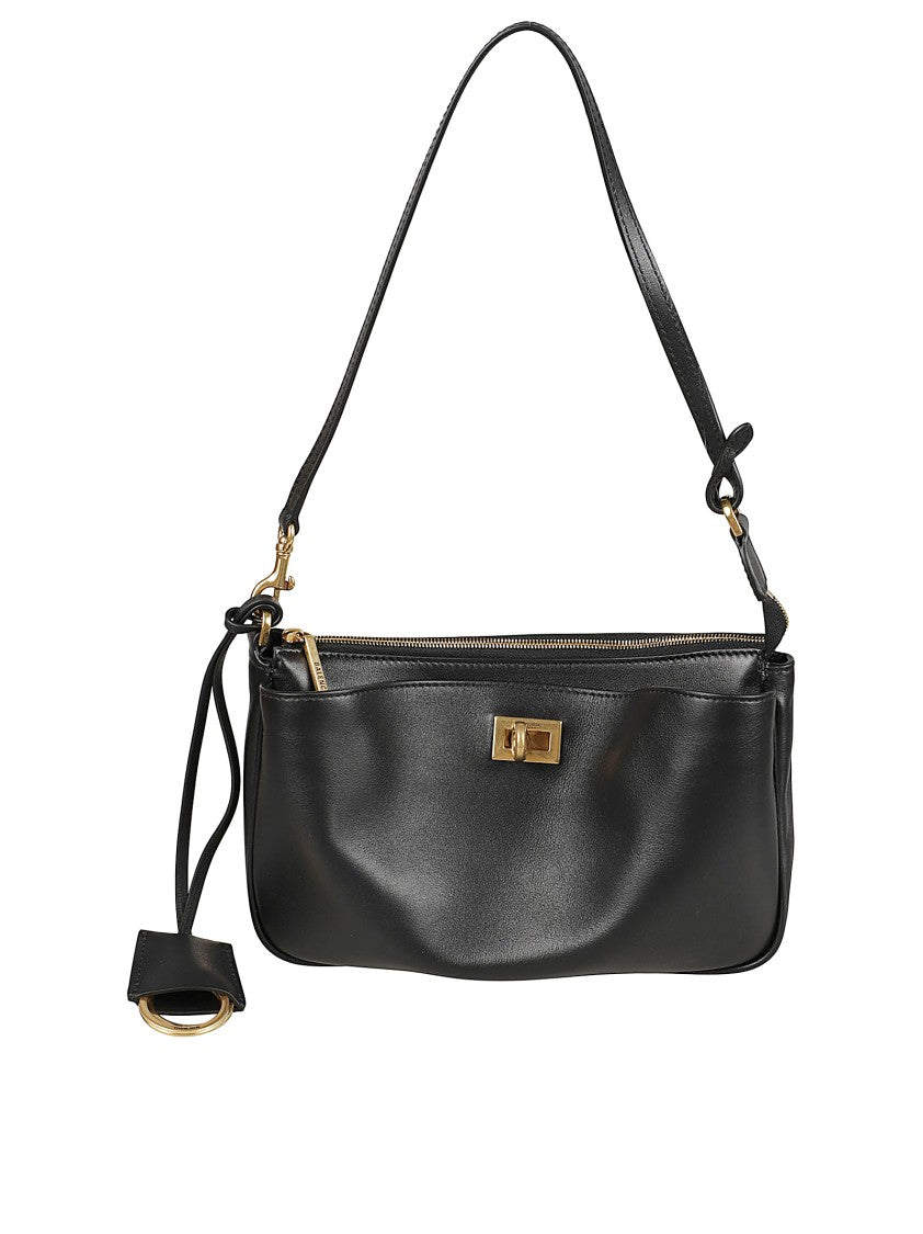 Balenciaga Rectangular Smooth Leather Bag With Twist-Lock Closure