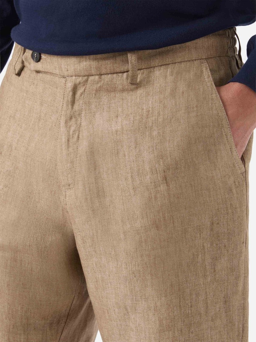 Mc2 Saint Barth Tailored Beige Shorts With Flat Front