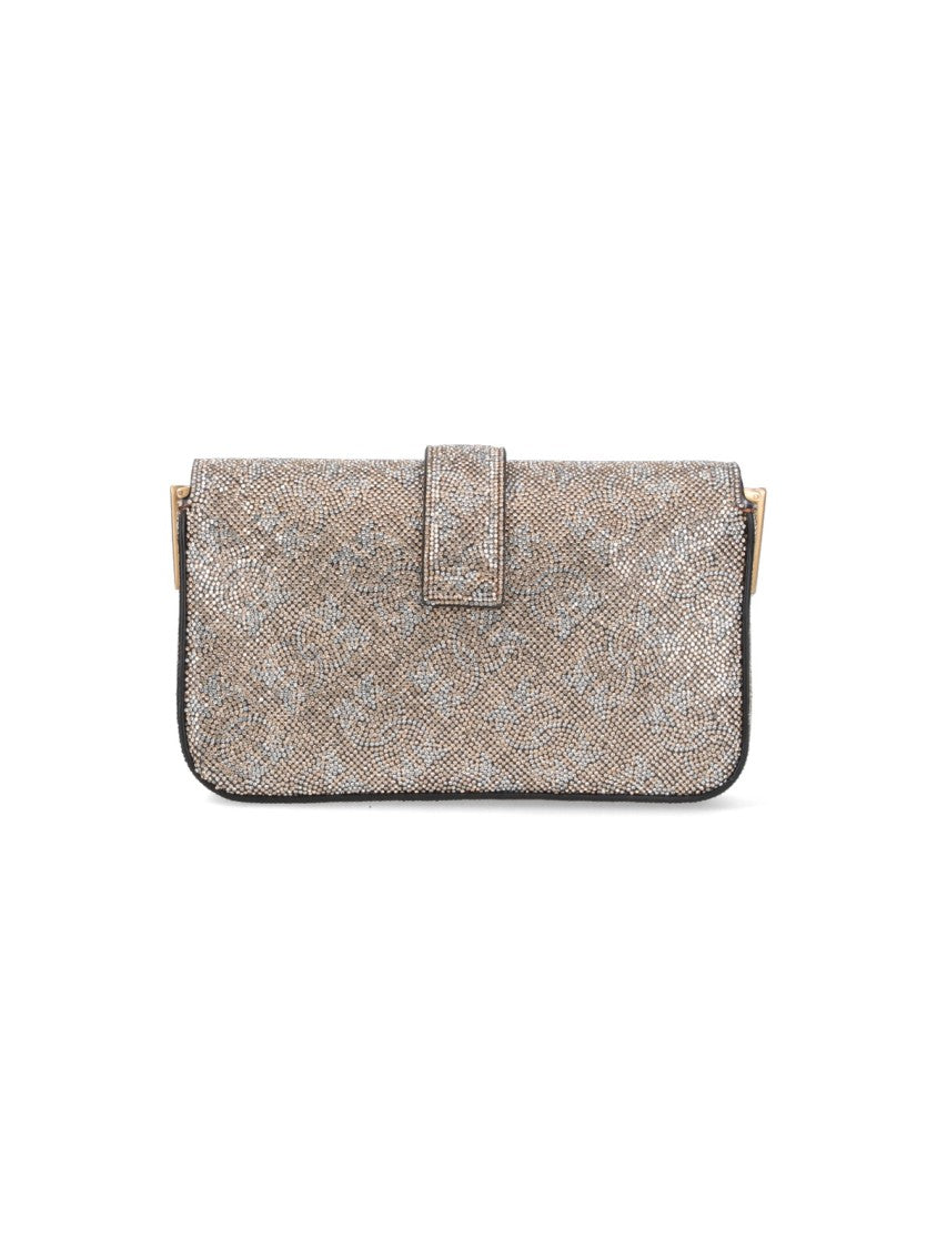 Pinko Mini “Love One Slouchy Baby” Bag – Gold