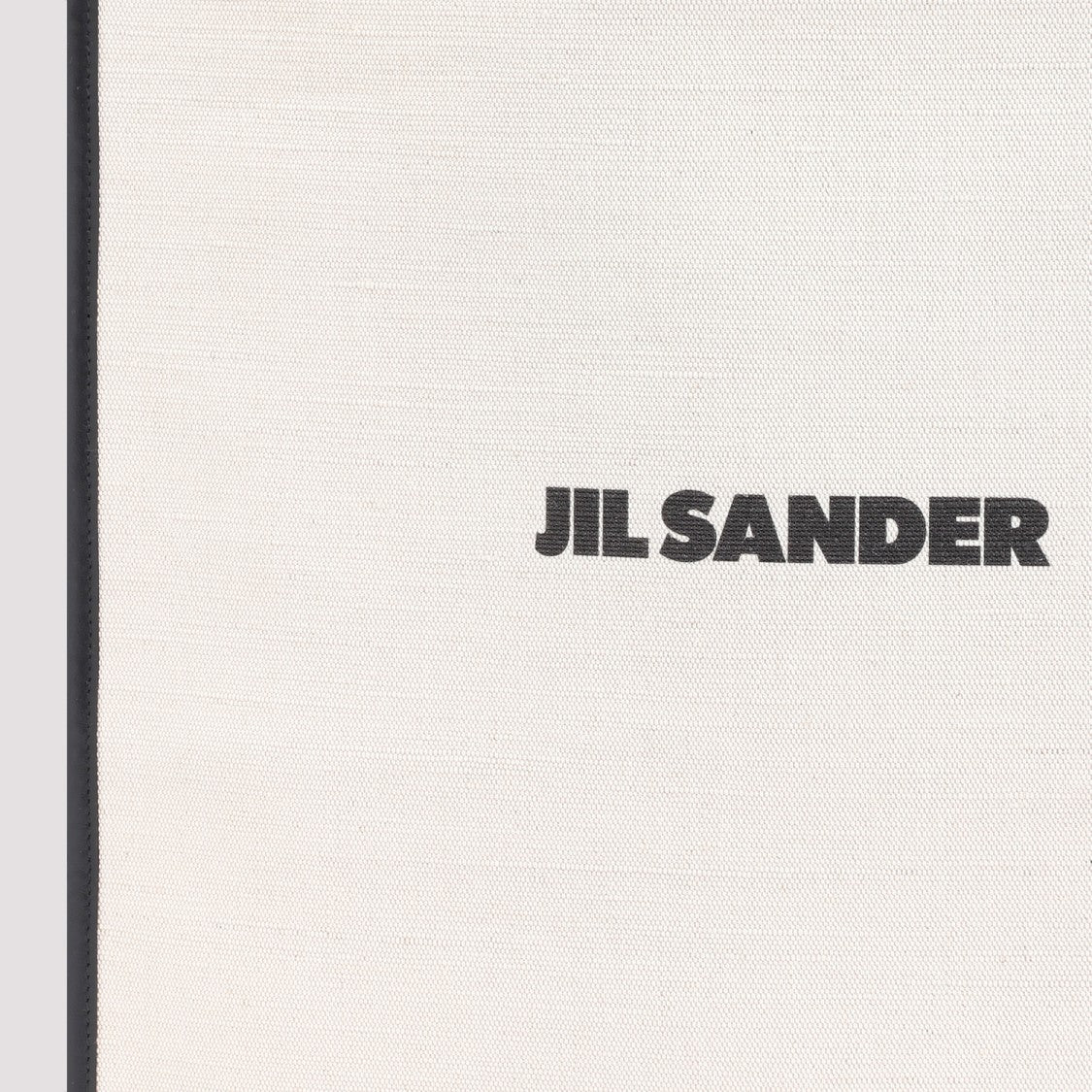 Jil Sander Natural White Cotton Border Book Tote Bag