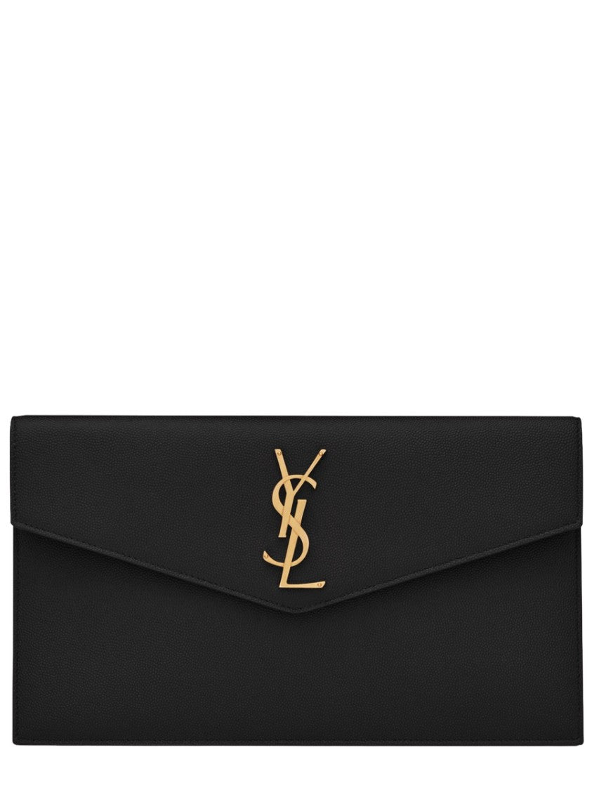 Saint Laurent Medium Envelope Pouch With Magnetic Closure And Logo Emblem
